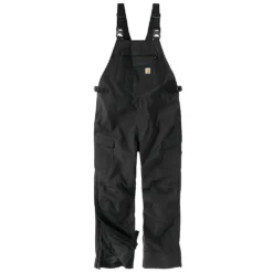 Carhartt Bibs: Men's 104674 BLK Black Storm Defender Loose Fit Heavyweight Bib Overalls