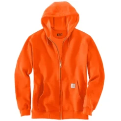 Carhartt Sweatshirts: Men's K122 BOG Brite Orange Midweight Hooded Front Zip Sweatshirt