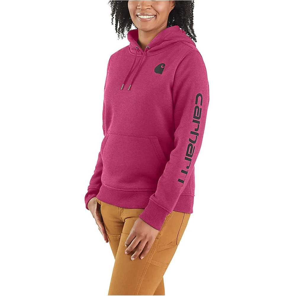 Carhartt Sweatshirts: Women's 102791 R60 Beet Red Heather Graphic Clarksburg Pullover Hoodie 1 Carhartt Sweatshirts: Women's 102791 R60 Beet Red Heather Graphic Clarksburg Pullover Hoodie