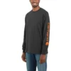 Carhartt Shirts: Men's K231 CRH Carbon Heather Cotton Long Sleeve Logo Shirt