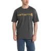Carhartt Shirts: Men's K195 CRH Carbon Heather Cotton Jersey Logo Tee Shirt