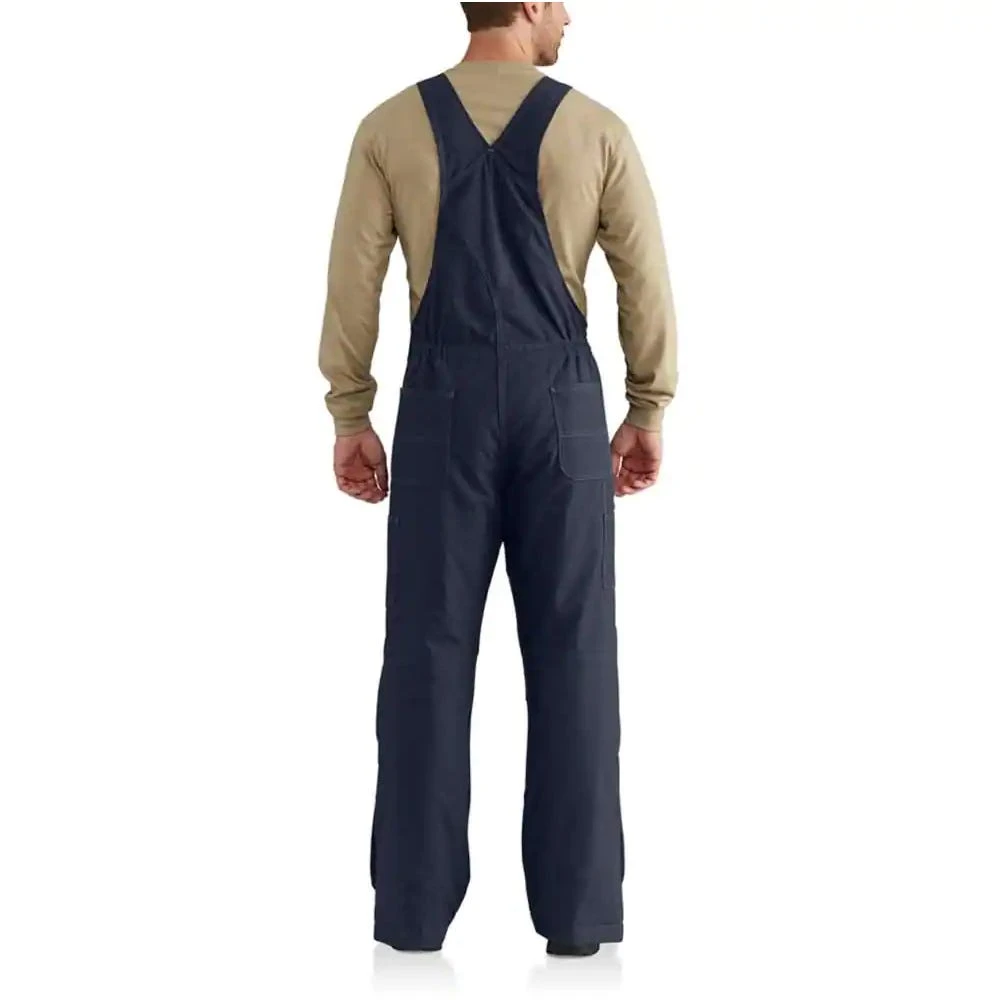 Carhartt Overalls: Men's 102691 410 Dark Navy Flame Resistant Quick Duck Quilt Lined Bib Overalls 2 Carhartt Overalls: Men's 102691 410 Dark Navy Flame Resistant Quick Duck Quilt Lined Bib Overalls - Image 2
