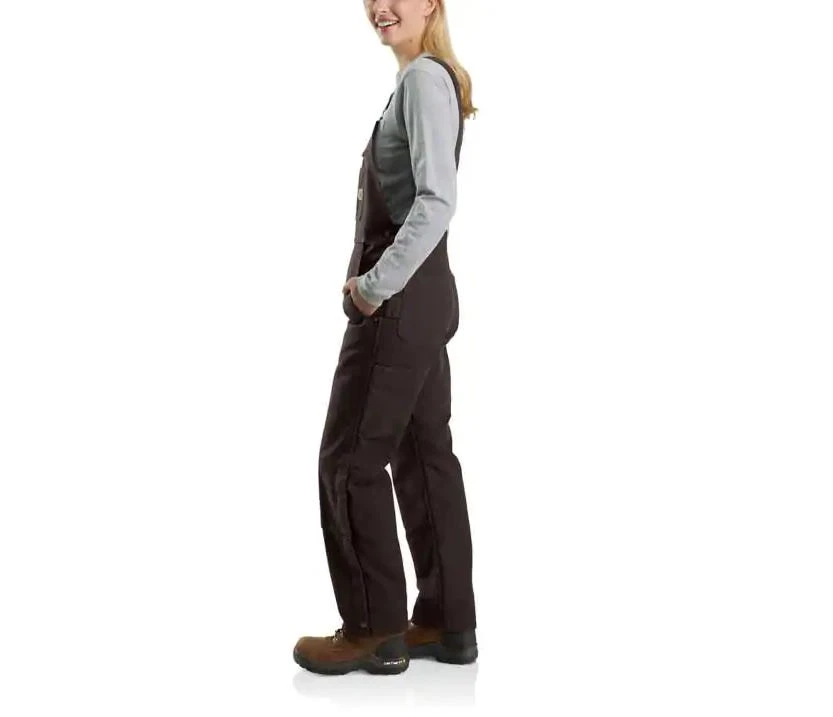 Carhartt Overalls: Women's 104049 DKB Dark Brown Quilt Lined Duck Bib Overall 2 Carhartt Overalls: Women's 104049 DKB Dark Brown Quilt Lined Duck Bib Overall - Image 2