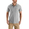 Carhartt Force Shirts: Men's 103569 034 Heather Grey Force Cotton Delmont Pocket Polo
