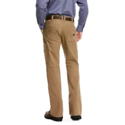 Ariat Work FR: Men's FR 10027705 Field Khaki M5 Slim Stretch DuraLight Canvas Straight Leg Pant