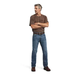 Ariat Rebar Jeans: Men's 10041081 Rico M7 DuraStretch Edge Stackable Straight Leg Jean -Tessvero Sales Store f22 mns work 10041081 full