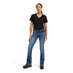 Ariat Rebar Jeans: Women's 10041067 Malibu Riveter Boot Cut Jean -Tessvero Sales Store f22 wms work 10041067 full