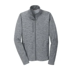 Port Authority Jacket: Men's F231 GRY Grey Digi Stripe Fleece Jacket -Tessvero Sales Store f231 grey flat front