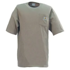 Carhartt Shirts: Men's K87 DES Desert Tan Pocket Short Sleeve Heavyweight Loose Fit T Shirt -Tessvero Sales Store image 50731