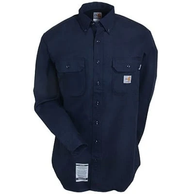 Carhartt Shirts: Men's FR Dark Navy FRS160 DNY Flame Resistant Twill Work Shirt 1 Carhartt Shirts: Men's FR Dark Navy FRS160 DNY Flame Resistant Twill Work Shirt