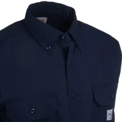 Carhartt Shirts: Men's FR Dark Navy FRS160 DNY Flame Resistant Twill Work Shirt 5 Carhartt Shirts: Men's FR Dark Navy FRS160 DNY Flame Resistant Twill Work Shirt -Tessvero Sales Store image 61997