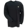Carhartt Shirts: Men's Black K126 BLK Long Sleeve Work Shirt