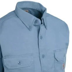 Carhartt Shirts: Men's FR Blue FRS160 MBL Twill Work Shirt 5 Carhartt Shirts: Men's FR Blue FRS160 MBL Twill Work Shirt -Tessvero Sales Store image 68714
