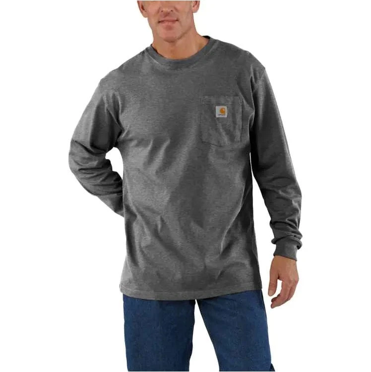 Carhartt Shirts: Men's K126 CHR Charcoal Long Sleeve Pocket Work Shirt 1 Carhartt Shirts: Men's K126 CHR Charcoal Long Sleeve Pocket Work Shirt