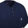 Carhartt Shirts: Men's Navy K84 NVY Cotton Short Sleeve Henley Shirt