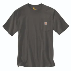 Carhartt Shirts: Men's K87 306 Peat Heavyweight Pocket Short Sleeve Loose Fit T Shirt
