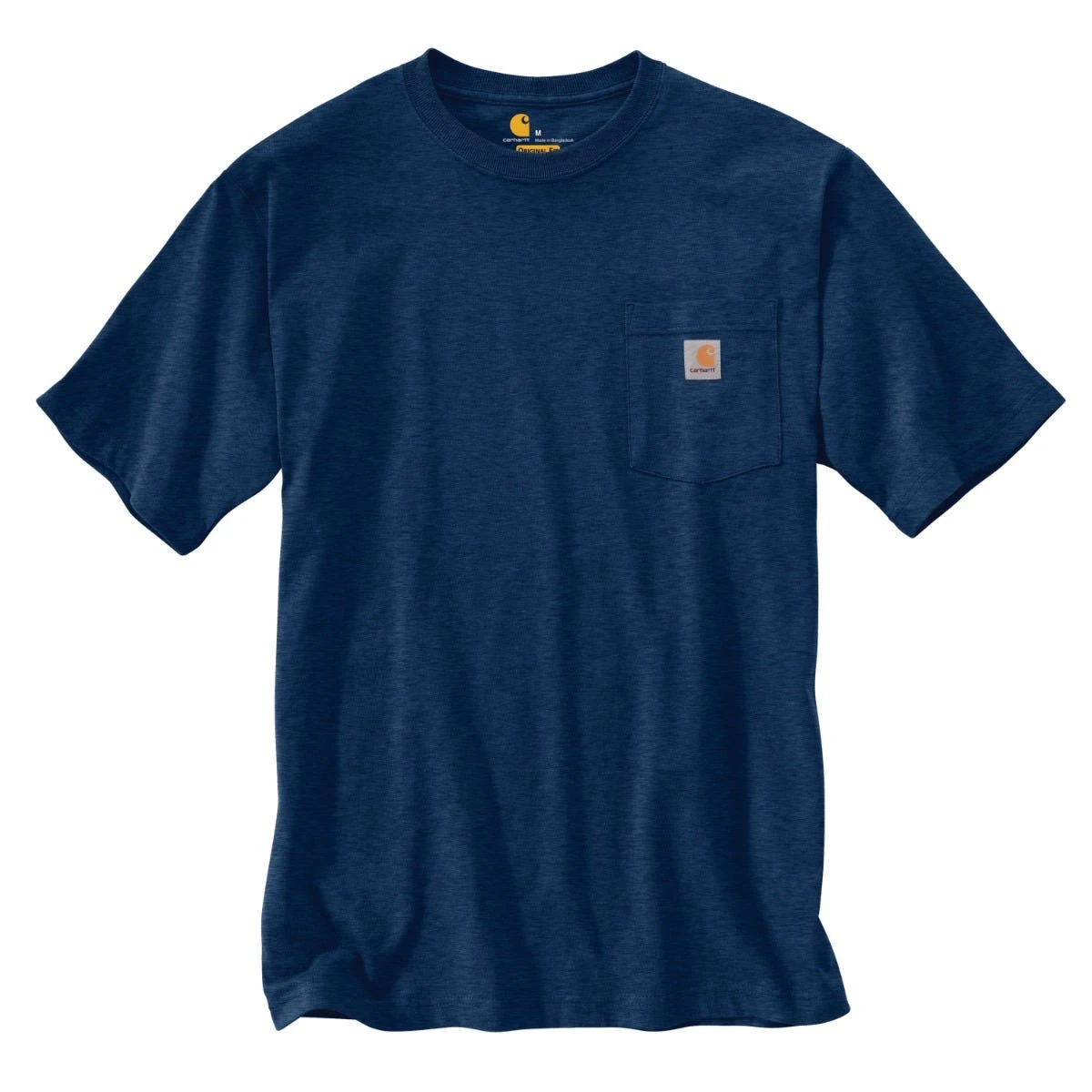 Carhartt Shirts: Men's K87 413 Dark Cobalt Blue Heather Heavyweight Pocket Short Sleeve Loose Fit T Shirt 1 Carhartt Shirts: Men's K87 413 Dark Cobalt Blue Heather Heavyweight Pocket Short Sleeve Loose Fit T Shirt