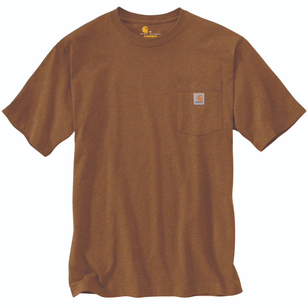Carhartt Shirts: Men's K87 B00 Oiled Walnut Heather Heavyweight Pocket Short Sleeve Loose Fit T Shirt 1 Carhartt Shirts: Men's K87 B00 Oiled Walnut Heather Heavyweight Pocket Short Sleeve Loose Fit T Shirt
