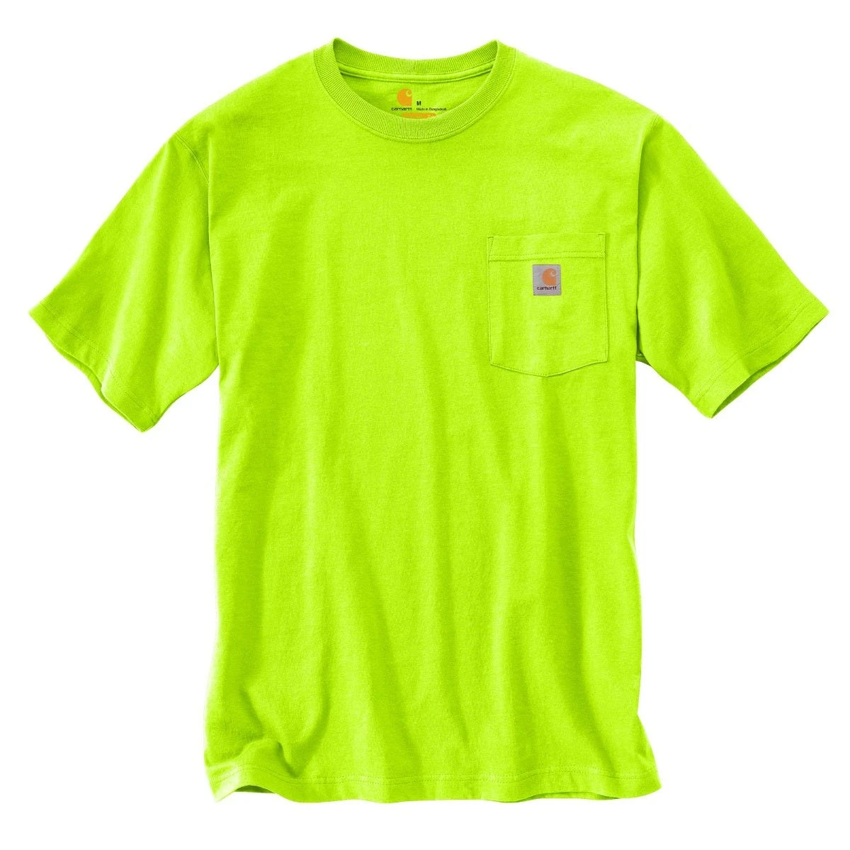 Carhartt Shirts: Men's K87 BLM Brite Lime Heavyweight Short Sleeve Loose Fit Pocket T Shirt 1 Carhartt Shirts: Men's K87 BLM Brite Lime Heavyweight Short Sleeve Loose Fit Pocket T Shirt
