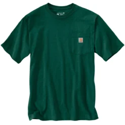 Carhartt Shirts: Men's K87 G55 North Woods Heather Heavyweight Pocket Short Sleeve Loose Fit T Shirt