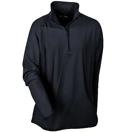 Sport Tek Pullover: Ladies LST850 BLK Black 1/2 Zip Stretch Pullover 2 Sport Tek Pullover: Ladies LST850 BLK Black 1/2 Zip Stretch Pullover - Image 2