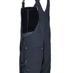 Carhartt Overalls: Men's R37 BLK Black Cotton Duck Zip Bib Overalls -Tessvero Sales Store r37blk carharttl 01 1