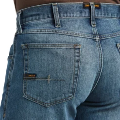 Ariat Rebar Jeans: Men's 10039288 Edgewood Rebar M5 Basic Stackable Straight Leg Jeans -Tessvero Sales Store s22 mns work 10039288 detail02