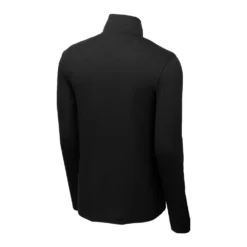 Sport-Tek Pullover: Men's ST407BLK Black Triad Solid PosiCharge Tri-Blend Wicking 1/4-Zip Pullover -Tessvero Sales Store st407 blacktriadsolid form back