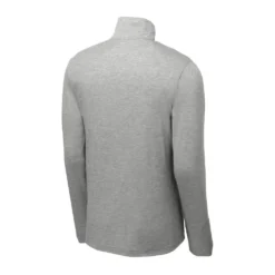 Sport-Tek Pullover: Men's ST407LGH Light Grey Heather Solid PosiCharge Tri-Blend Wicking 1/4-Zip Pullover -Tessvero Sales Store st407 lightgreyheather form back