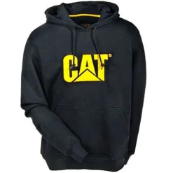 Caterpillar Sweatshirts: Men's Black W10646 016 Trademark Hooded Sweatshirt -Tessvero Sales Store w10646blk catf 01